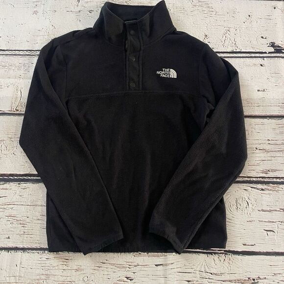 The North Face Glacier 1/4 Snap Jacket Sweater Black Boys Size‎ Medium - Picture 1 of 5